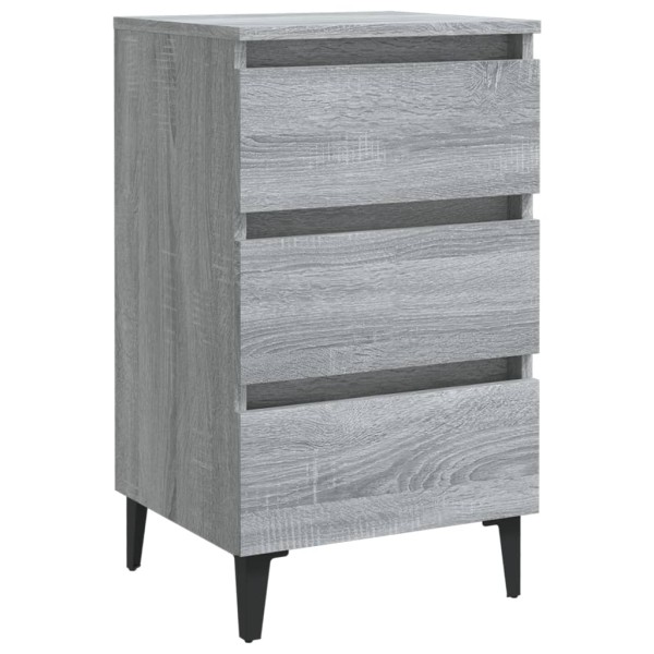 Mesitas de noche 2 uds con patas metal gris Sonoma 40x35x69 cm