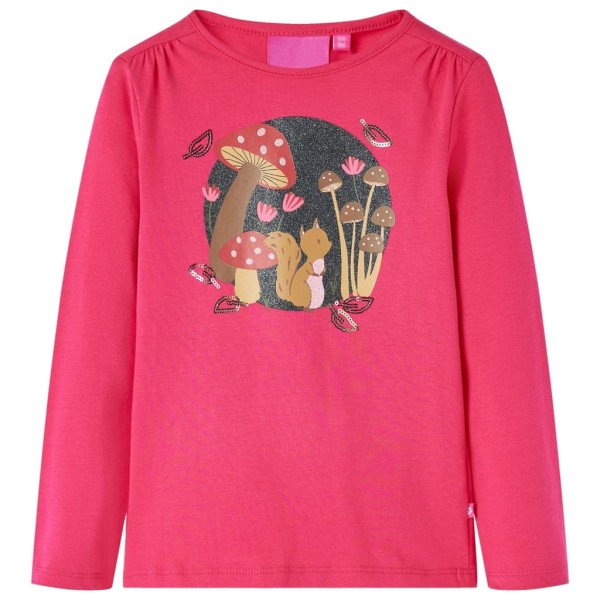 Camiseta para niños de manga larga rosa brillante 128