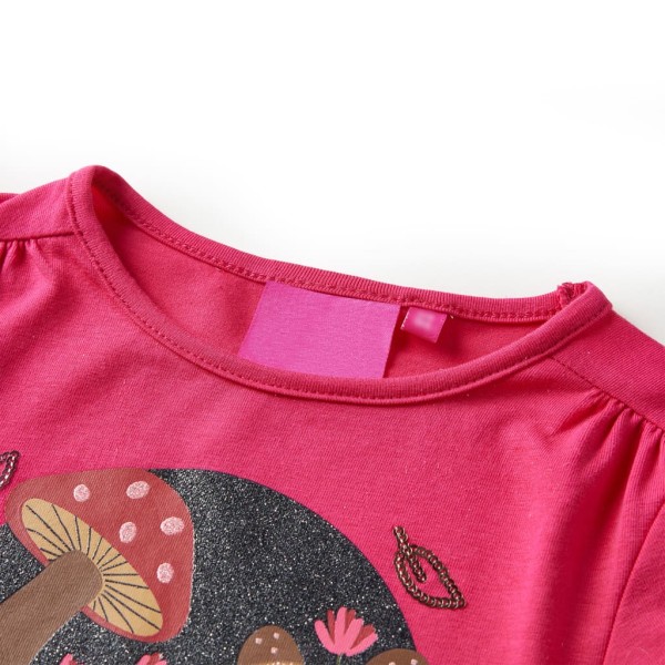 Camiseta para niños de manga larga rosa brillante 128