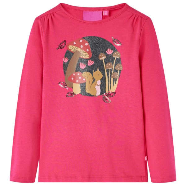 Camiseta para niños de manga larga rosa brillante 104