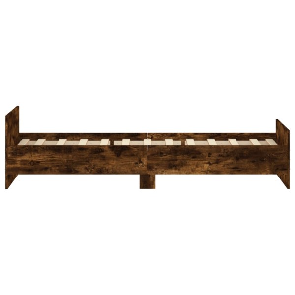 Estructura de cama madera contrachapada roble humo 100x200 cm