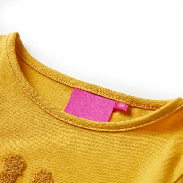 Camiseta para niños de manga larga ocre oscuro 92