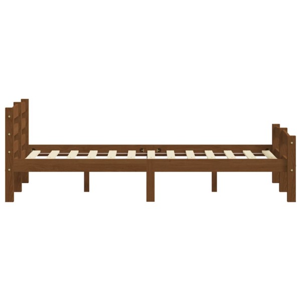 Estructura de cama madera maciza pino marrón miel 140x200 cm