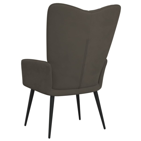 Silla de relajación de terciopelo gris oscuro