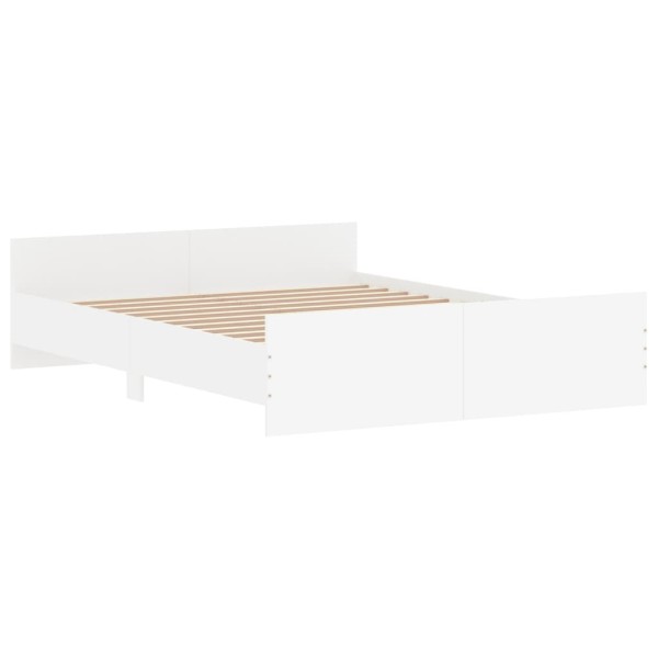 Estructura de cama con cabecero piecero blanco 150x200 cm