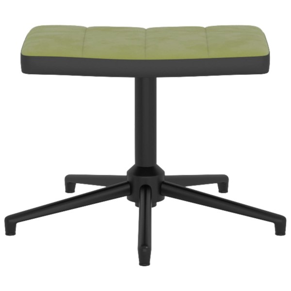 Silla de relajación con reposapiés terciopelo y PVC verde claro