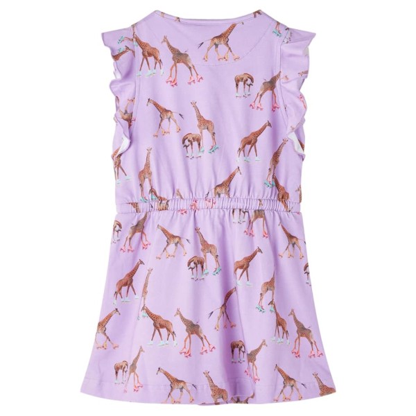 Vestido infantil mangas con volantes cordón lila 116