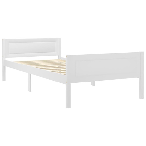 Estructura de cama de madera maciza de pino blanca 90x200 cm