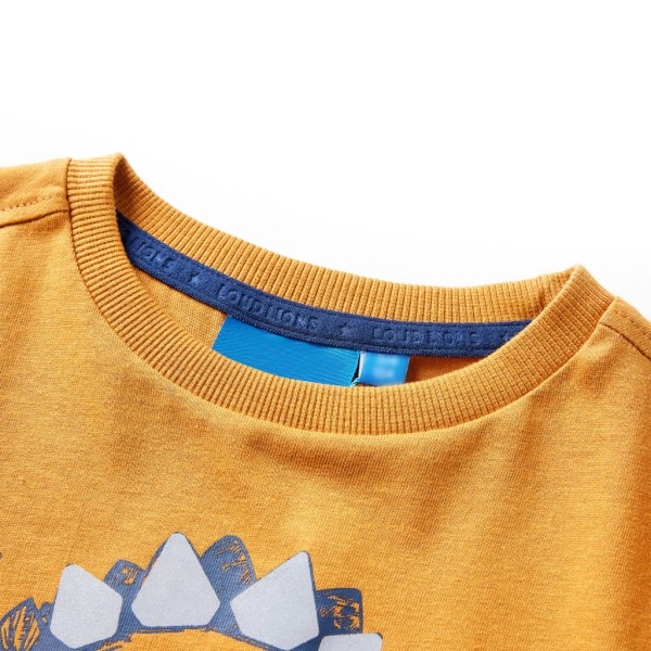 Camiseta para niños de manga larga ocre oscuro 104