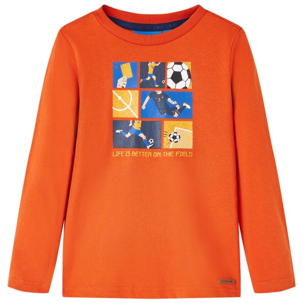 Camiseta infantil de manga larga naranja 104