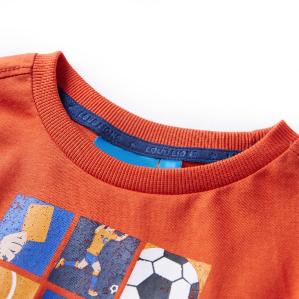 Camiseta infantil de manga larga naranja 104