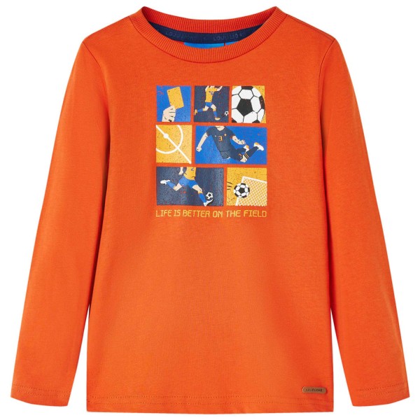 Camiseta infantil de manga larga naranja 128