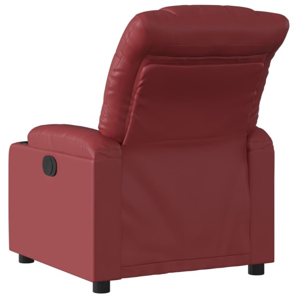 Sillón reclinable de cuero sintético rojo tinto