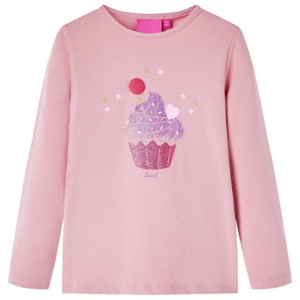 Camiseta para niños de manga larga rosa claro 104