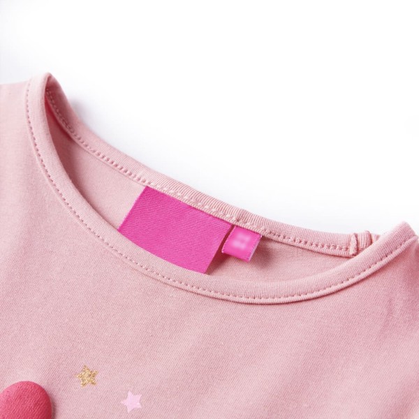 Camiseta para niños de manga larga rosa claro 104