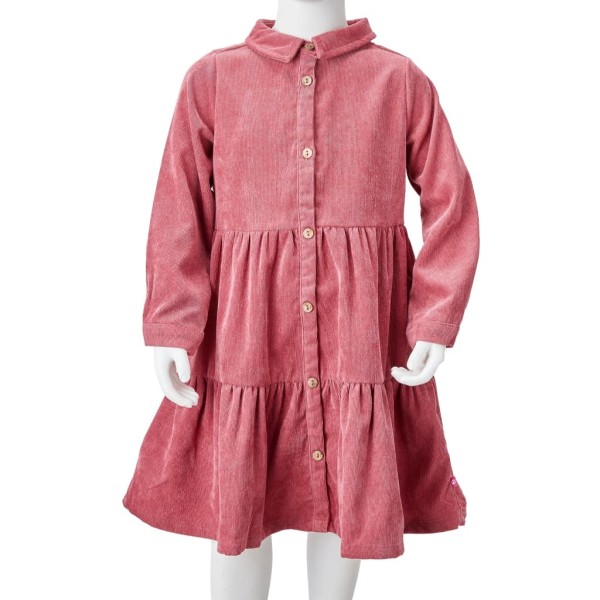 Vestido para niños de manga larga de pana rosa palo 92