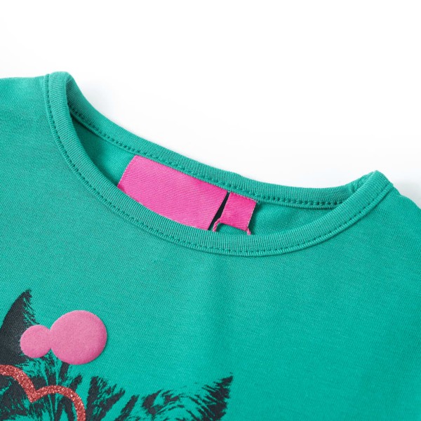 Camiseta para niños de manga larga verde brillante 128