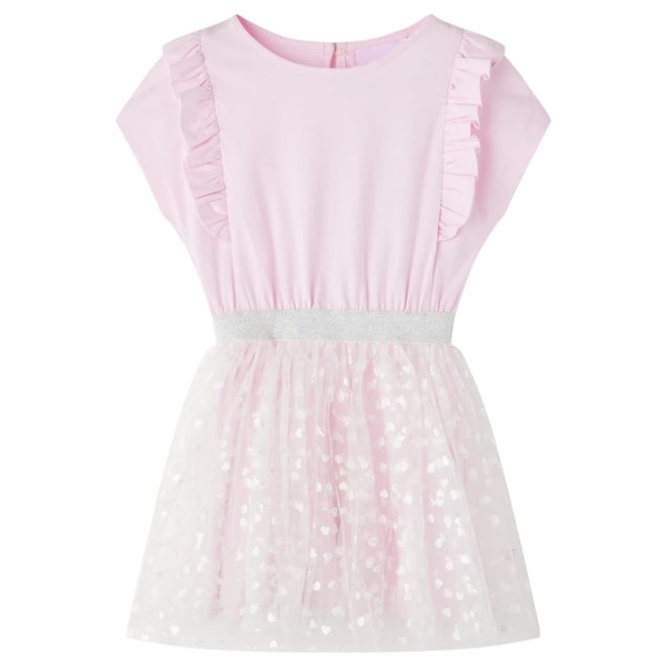 Vestido para niños volantes rosa claro 128