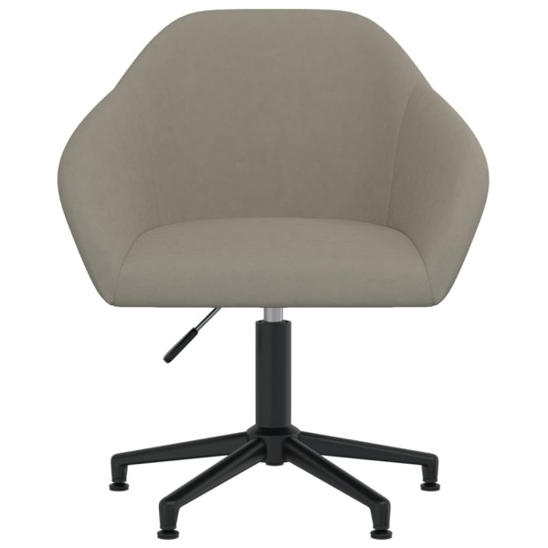 Silla de comedor giratoria de terciopelo gris claro