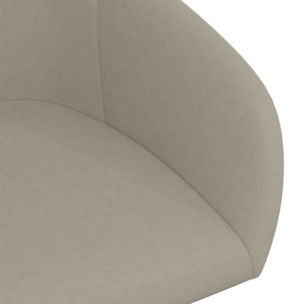 Silla de comedor giratoria de terciopelo gris claro