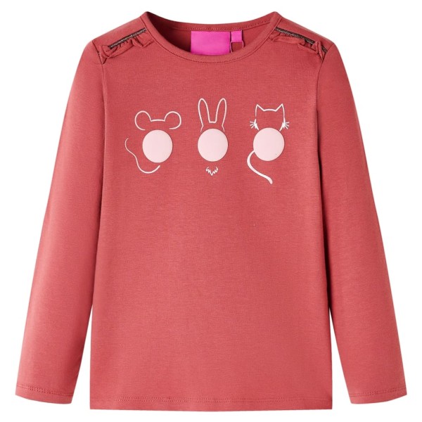 Camiseta para niños de manga larga rosa tostado 116