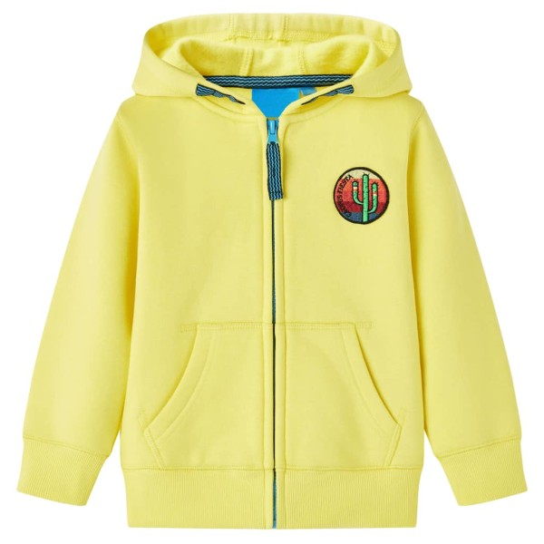 Sudadera para niños con capucha y cremallera amarillo claro 116