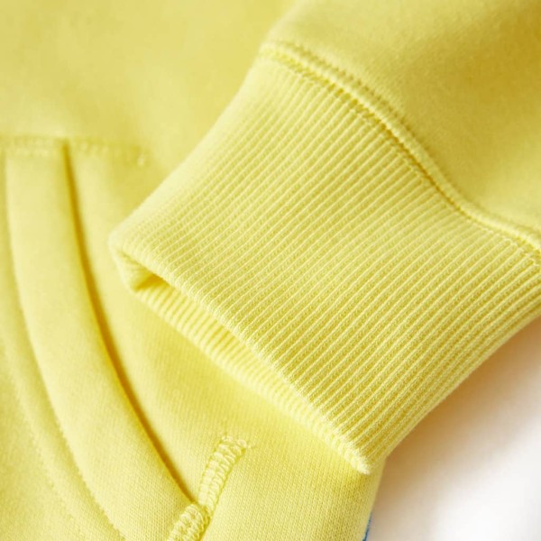 Sudadera para niños con capucha y cremallera amarillo claro 116