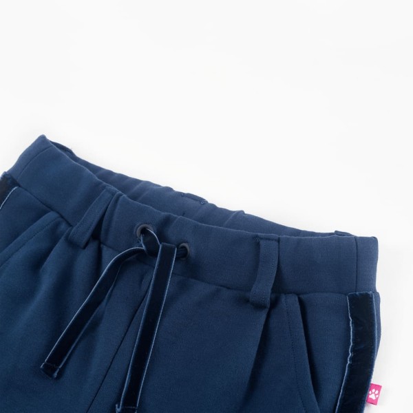 Pantalones para niños con ribetes negros azul marino 128