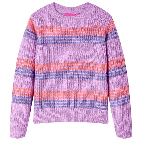 Jersey de punto para niños con rayas color lila y rosa 140