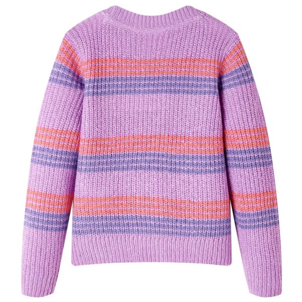 Jersey de punto para niños con rayas color lila y rosa 140