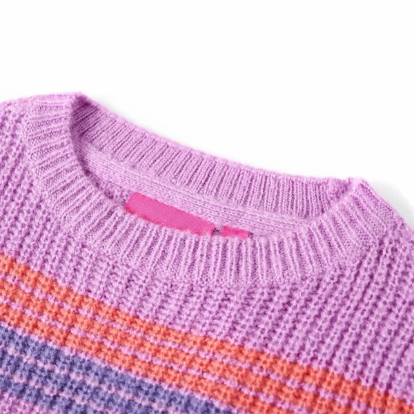 Jersey de punto para niños con rayas color lila y rosa 140