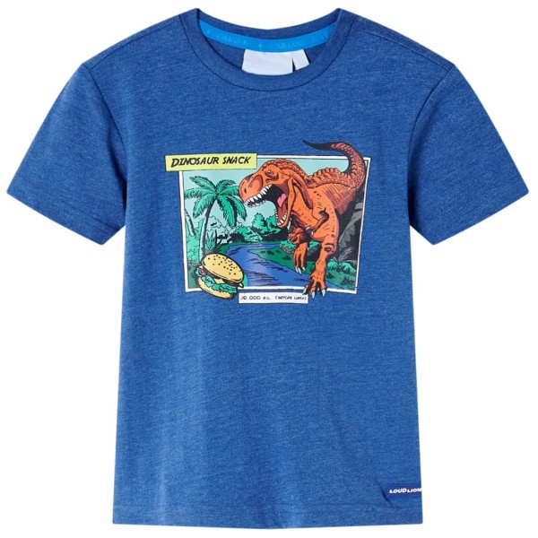 Camiseta para niños azul oscuro mélange 104