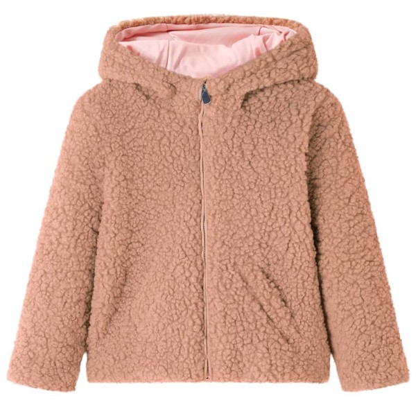 Chaqueta con capucha niños pelo sintético borreguito coñac