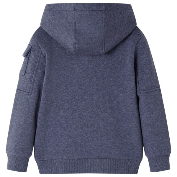 Sudadera para niños con capucha y cremallera azul oscuro