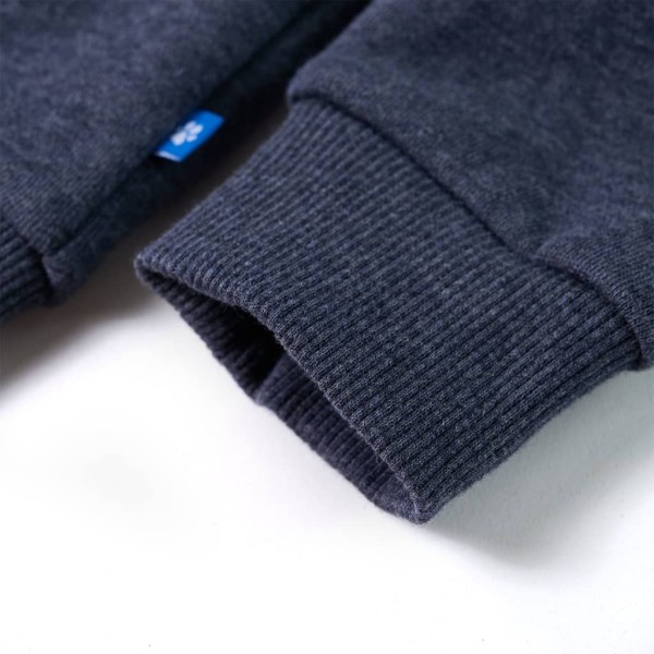 Sudadera para niños con capucha y cremallera azul oscuro