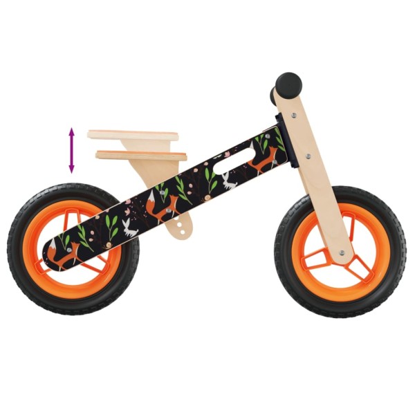 Bicicleta de equilibrio para niños estampado naranja