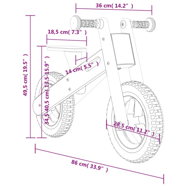 Bicicleta de equilibrio para niños estampado naranja