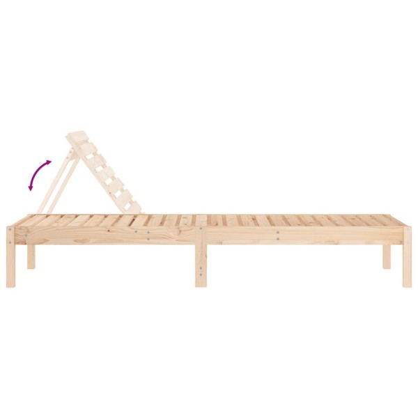 Tumbona madera maciza de pino 199,5x60x74 cm