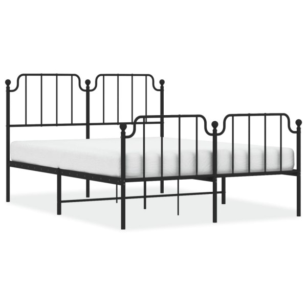 Estructura de cama con cabecero y estribo metal negro 135x190cm