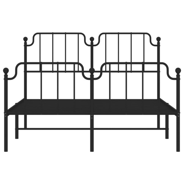 Estructura de cama con cabecero y estribo metal negro 135x190cm