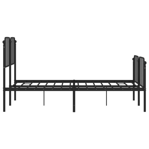 Estructura de cama con cabecero y estribo metal negro 135x190cm