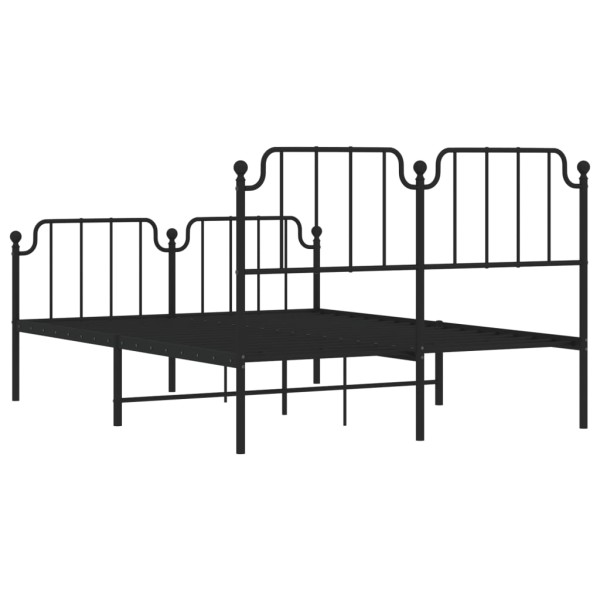 Estructura de cama con cabecero y estribo metal negro 135x190cm