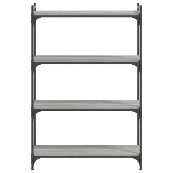 Librería 4 estantes madera ingeniería gris Sonoma 80x30x120 cm