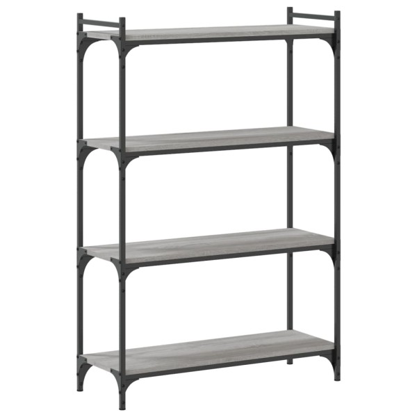 Librería 4 estantes madera ingeniería gris Sonoma 80x30x120 cm