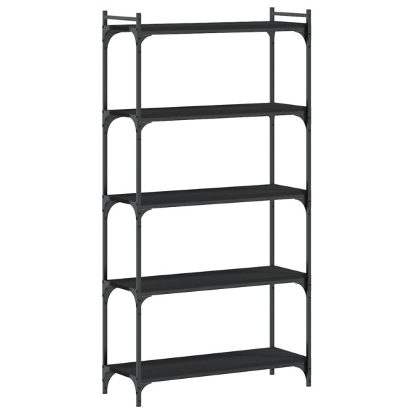 Librería de 5 estantes madera de ingeniería negro 80x30x154 cm