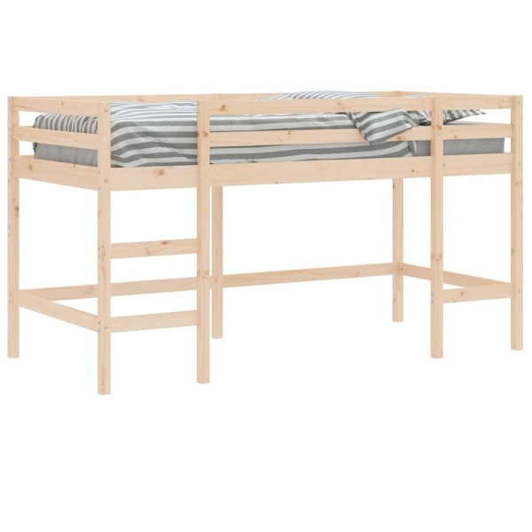 Cama alta de niños con escalera madera maciza pino 90x190 cm