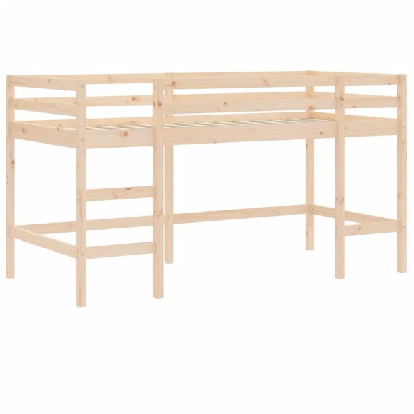 Cama alta de niños con escalera madera maciza pino 90x190 cm