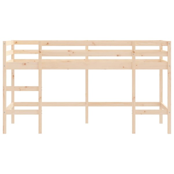 Cama alta de niños con escalera madera maciza pino 90x190 cm