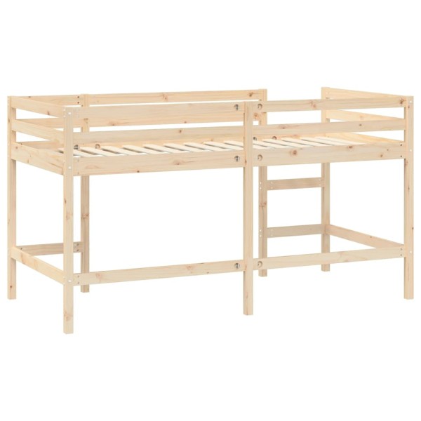 Cama alta de niños con escalera madera maciza pino 90x190 cm