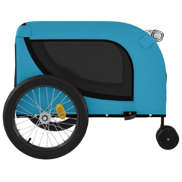 Remolque de bicicleta mascotas hierro tela Oxford azul negro